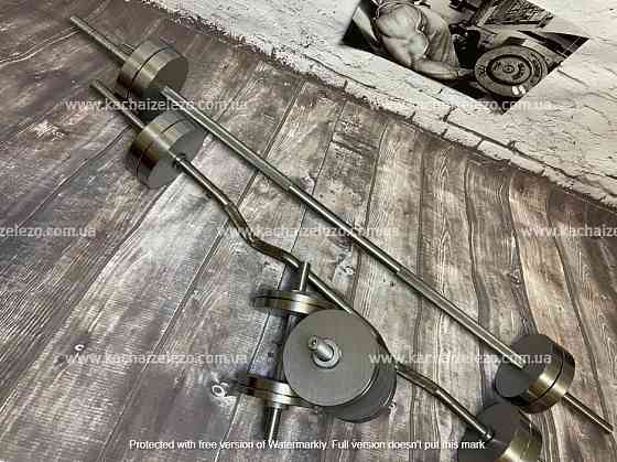 Набор 53 кг Штанга + W-образный гриф + Гантели наборные Гантели, гири, штанги и диски металлические блины Киев