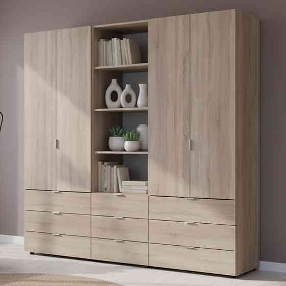 Шафа для одягу Гелар Дуб сонома 2+2ДСП з пеналом 215х49.5х203.4 (DRS-011917) Львів