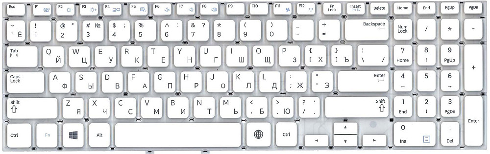 Клавиатура для ноутбука Samsung (355V5C, 350V5C, NP355V5C, NP355V5C-A01) White, (No Frame), RU Вінниця - фото 2