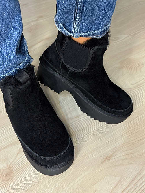 Черевики жіночі Hengji 002-1 замшеві на хутрі високі чорні, 41, 25,5 см Київ - фото 12