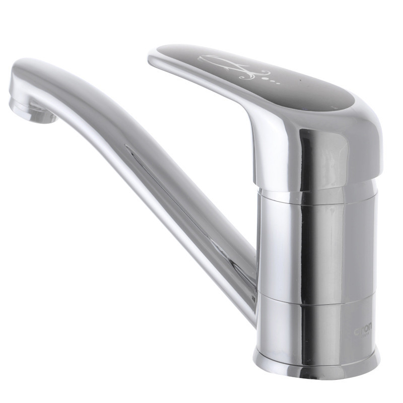 Смеситель для умывальника Cron Magic 004 с изливом 15 см и черной ручкой (CR0107) Харьков - изображение 3