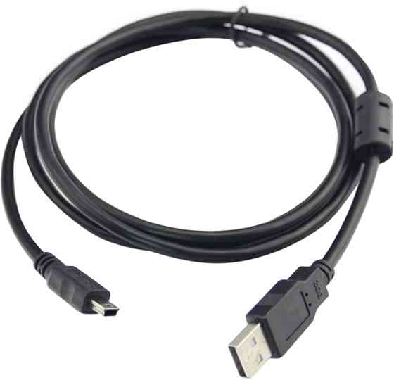 Кабель USB 2.0 AM-mini BM 5pin, 1.8 м, з феритом, чорний Вінниця