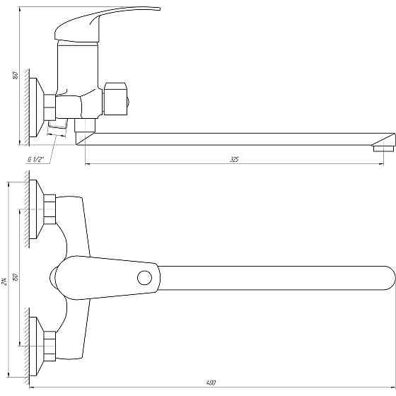 Змішувач для ванни EcoMix ENERGO P-GEP-208 Луцьк