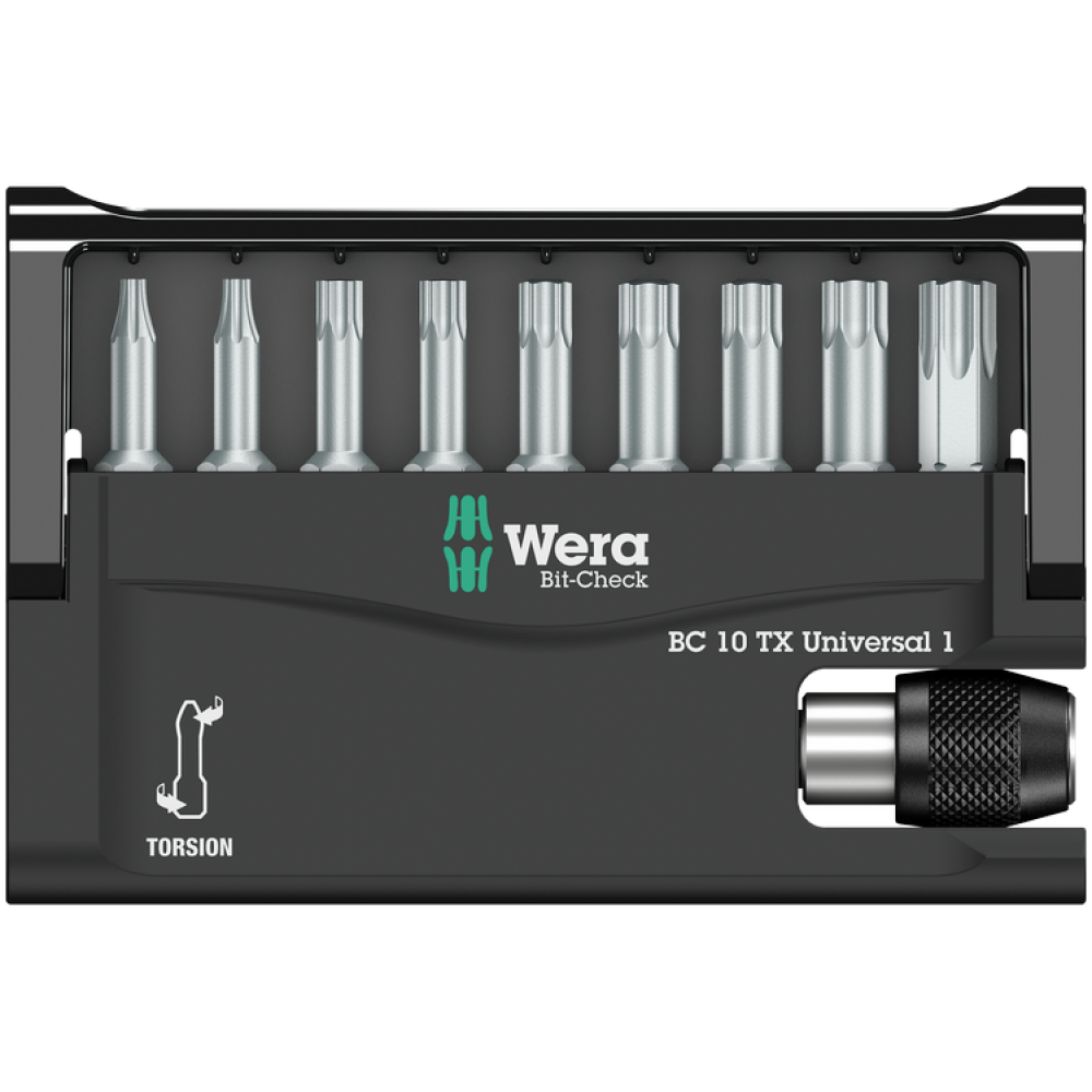 Набор бит Torx с отверстием 10ед. Wera Bit-Check 10 TX Universal 1 05056164001 Одесса - изображение 2