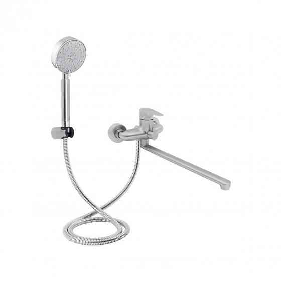 Змішувач для ванни Lidz (NKS) 09 35 005-1 з душовим гарнітуром, сатин Київ