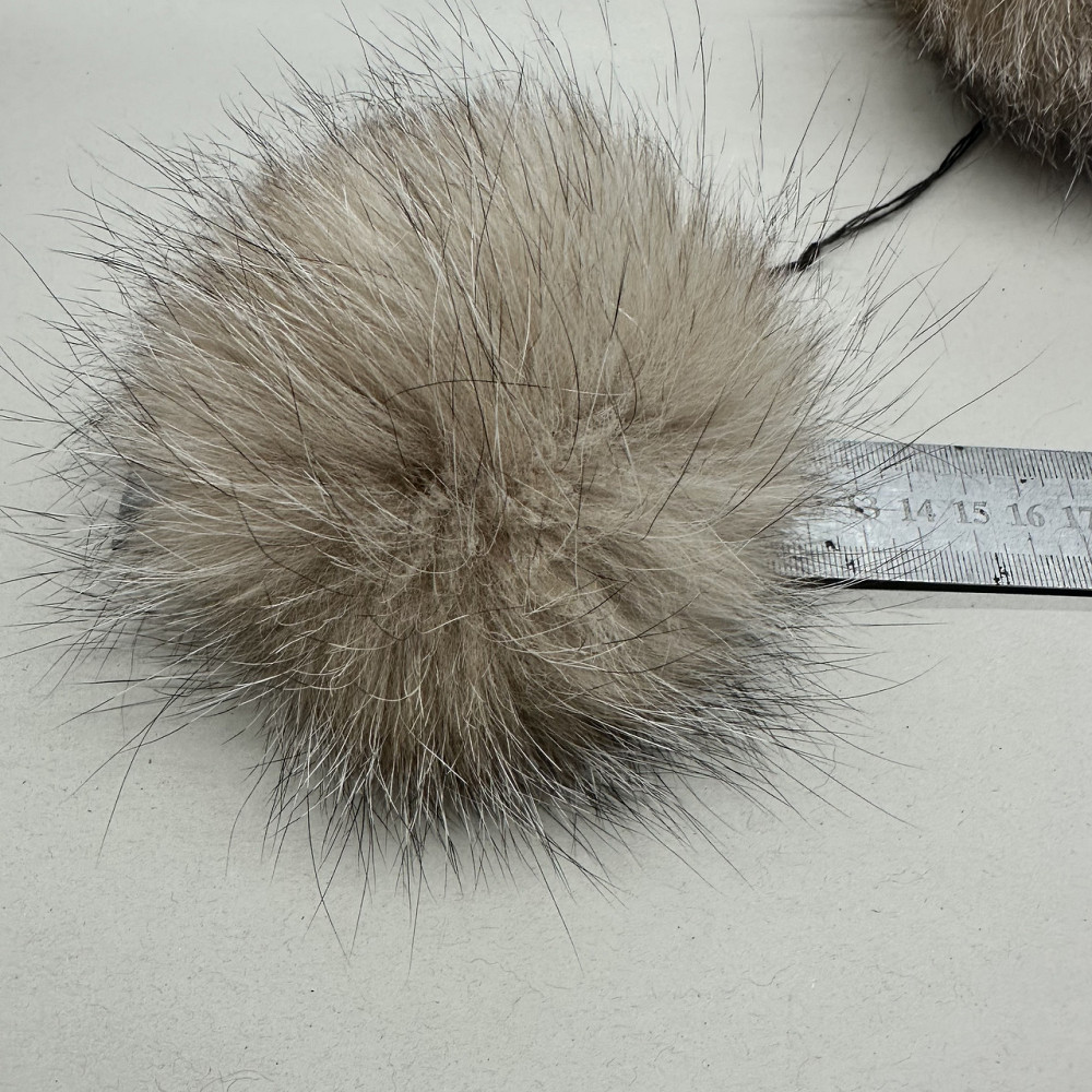 Помпоны из натурального меха блюфрост Бежевий Харьков - изображение 6