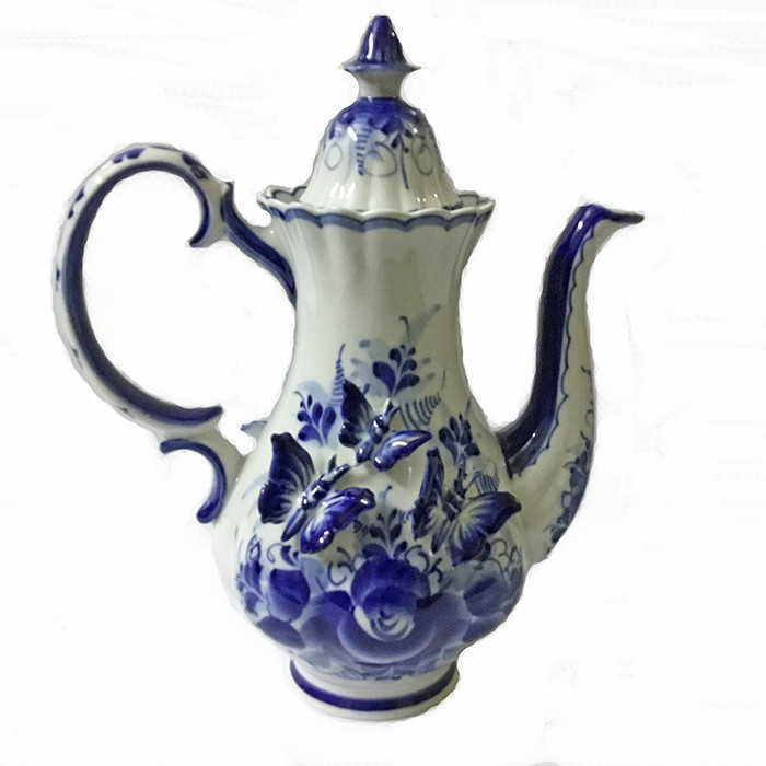 Чайник кавник з метеликом Гжель Київ - фото 1