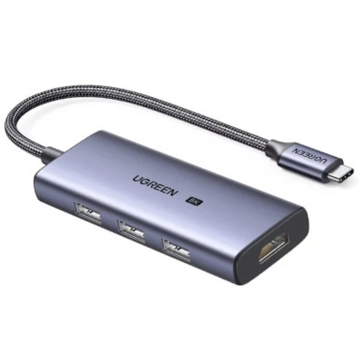 Концентратор Ugreen USB-C 4-in-1 3xUSB 3.0 + HDMI CM500 gray (50629) Вінниця - фото 1