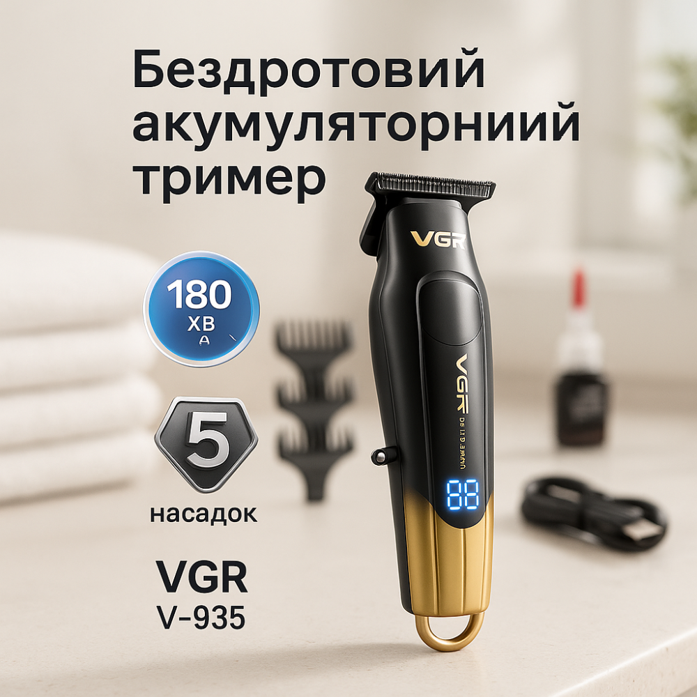 Водонепроникний тример для стрижки VGR, Багатофункціональна акумуляторна машинка для стрижки NG-13 Львів - фото 11