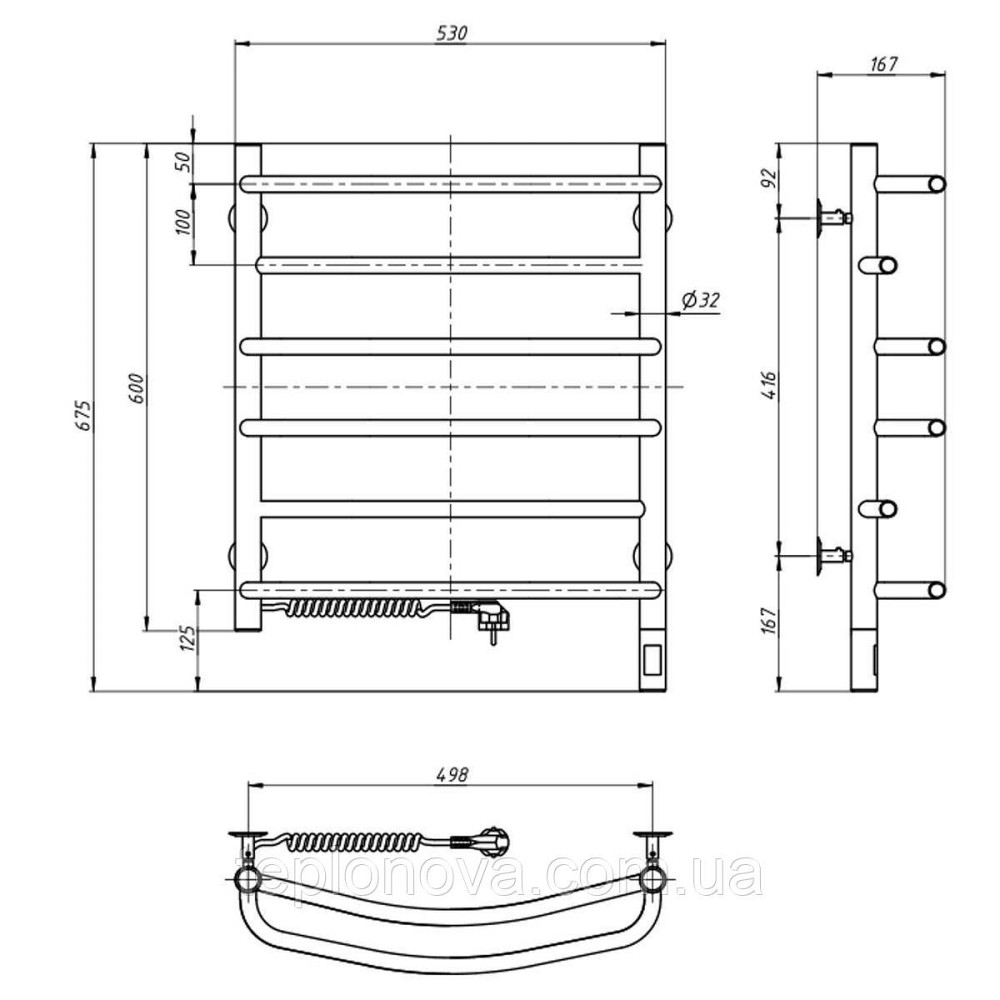 Полотенцесушитель Омега 530х600 Sensor левый с таймером Черновцы - изображение 4