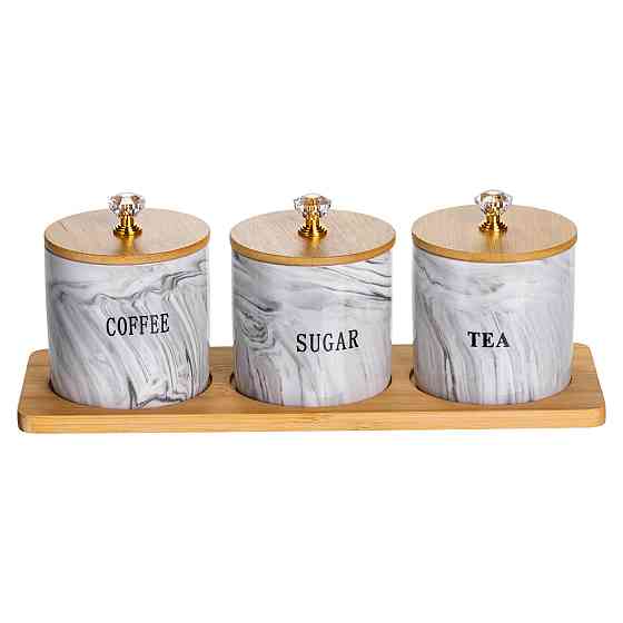 Набір фарфорових банок для чаю, кави та цукру 3 шт Київ