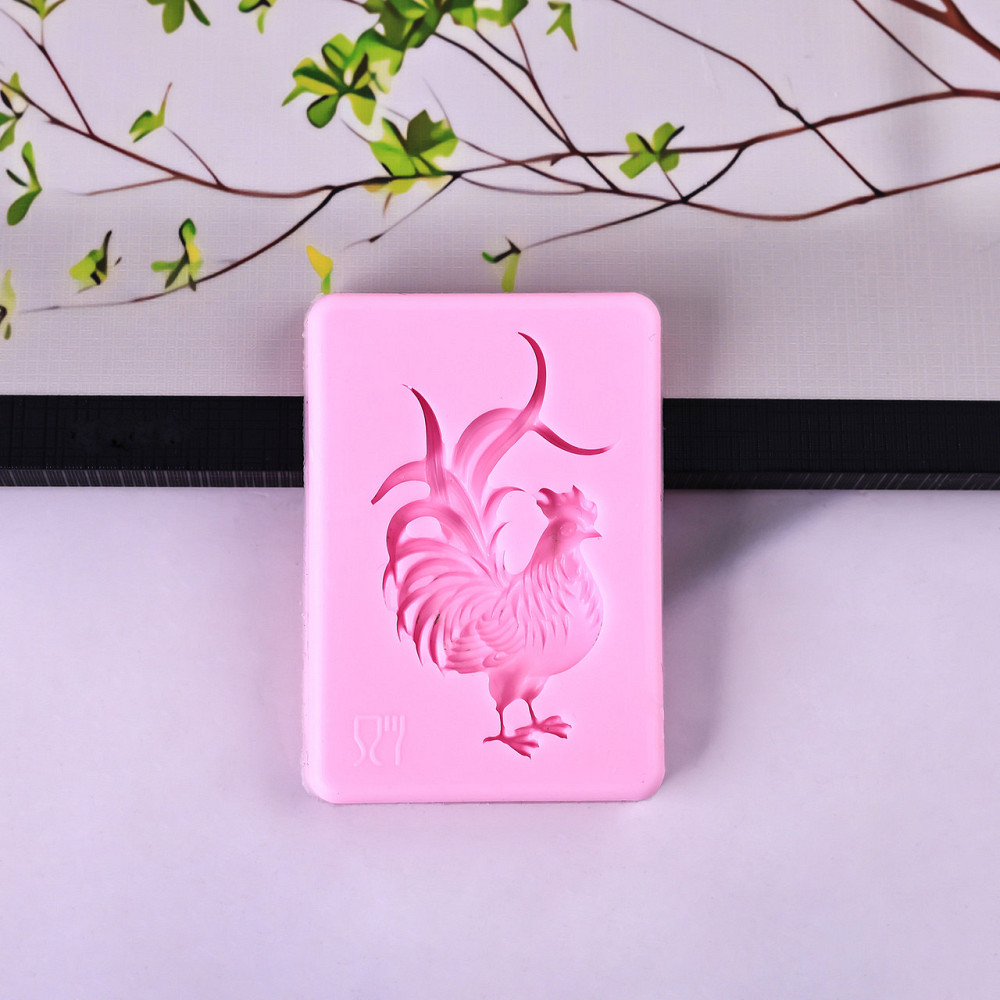 Молд силиконовый Петух 65 на 45 мм розовый Киев - изображение 7