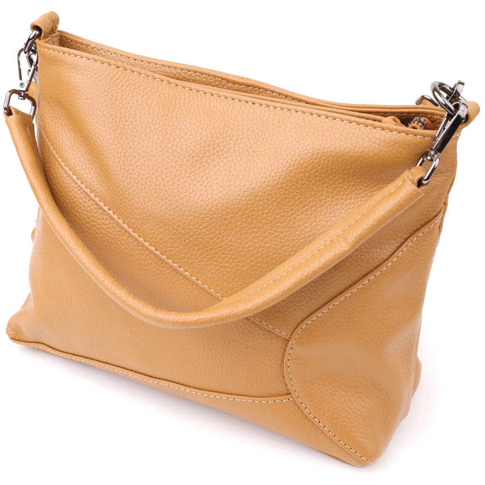 Жіноча сумка на два відділення з натуральної шкіри Vintage 23015 Світло-коричневий Київ - фото 1