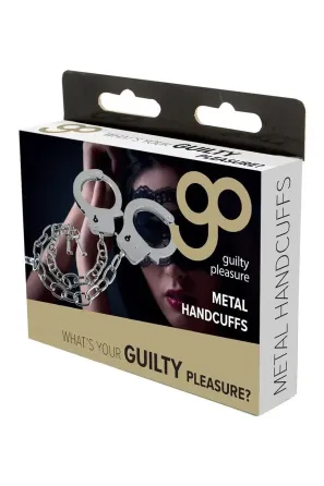 Металлические наручники GP Metal Handcuffs на длиной цепочке, серебристые Sex Aura Киев