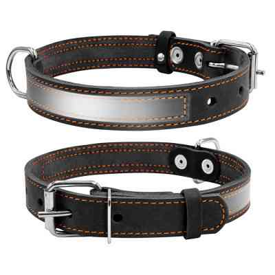 Ошейник для животных Collar со светоотражающей лентой Ш 25 мм Д 38-50 см черный (02491) Винница