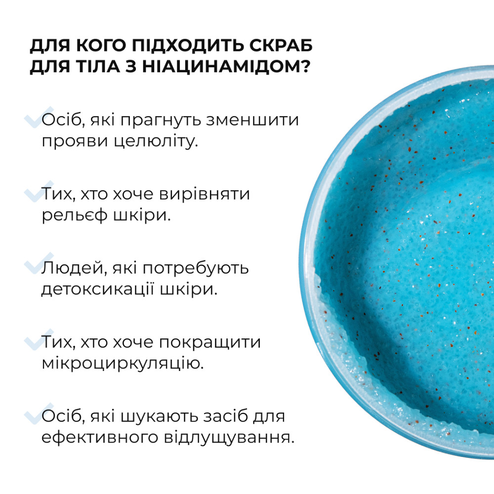 Моделирующий скраб для тела с ниацинамидом Niacinamide Firm & Sculpt Scrub Hillary 200 г Киев - изображение 4