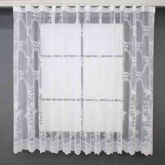 Коротка тюль, висотою 1,5м, жакард колір білий 1321т Київ