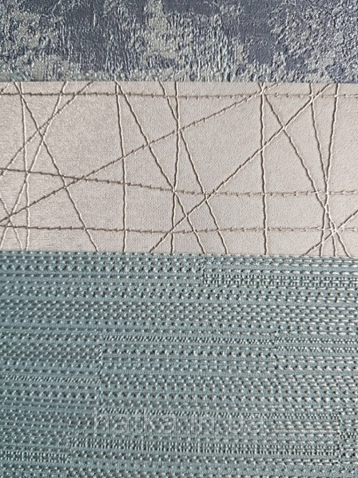 Шпалери вінілові на флізелін Sirpi Alta gamma Sempre 3 рогожка тонка структурна синя смужка з сріблом Київ - фото 2