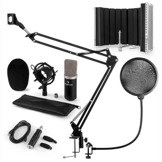 CM003 Мікрофонний комплект Конденсаторний мікрофон V5 USB конвертер чорний (Німеччина, читати опис) Рівне