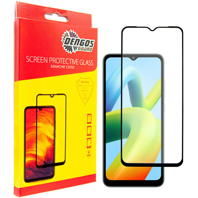 Скло захисне Dengos Full Glue Xiaomi Redmi A1 black frame (TGFG-232) Вінниця - фото 1