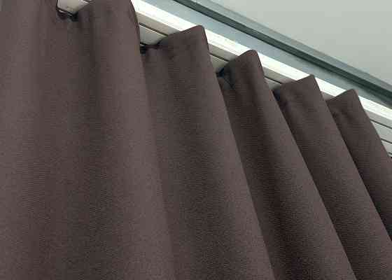 Шторна тканина льон блекаут 100%, колір сіро-коричневий 1722ш Київ