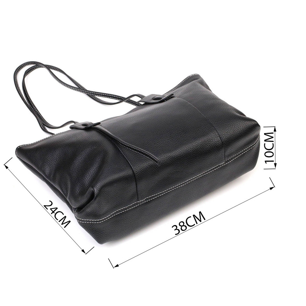 Вместительная женская сумка из натуральной кожи 22082 Vintage Черная Киев - изображение 3