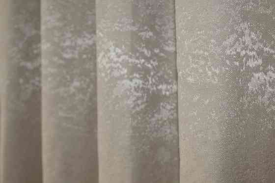 Комплект коротких штор VR-Textil Льон мармур Pavliani № 1177ш Сіро-бежевий 130х170 см 2 шт (35-0070) Київ