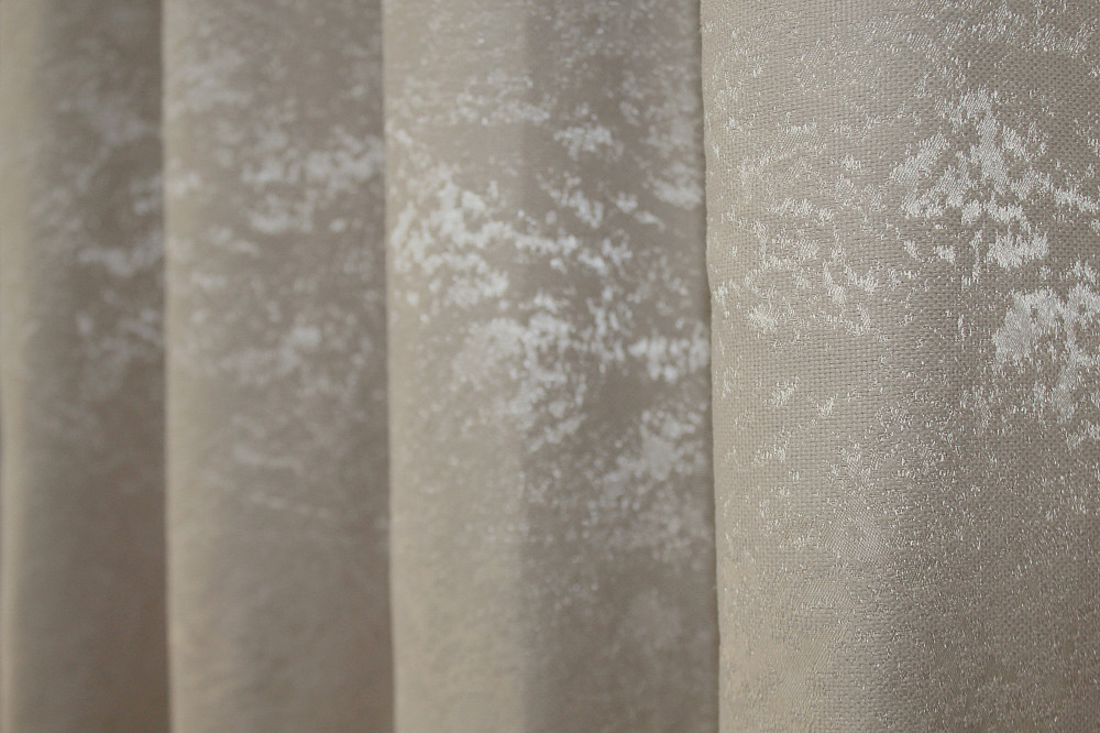 Комплект коротких штор VR-Textil Льон мармур Pavliani № 1177ш Сіро-бежевий 130х170 см 2 шт (35-0070) Київ - фото 6