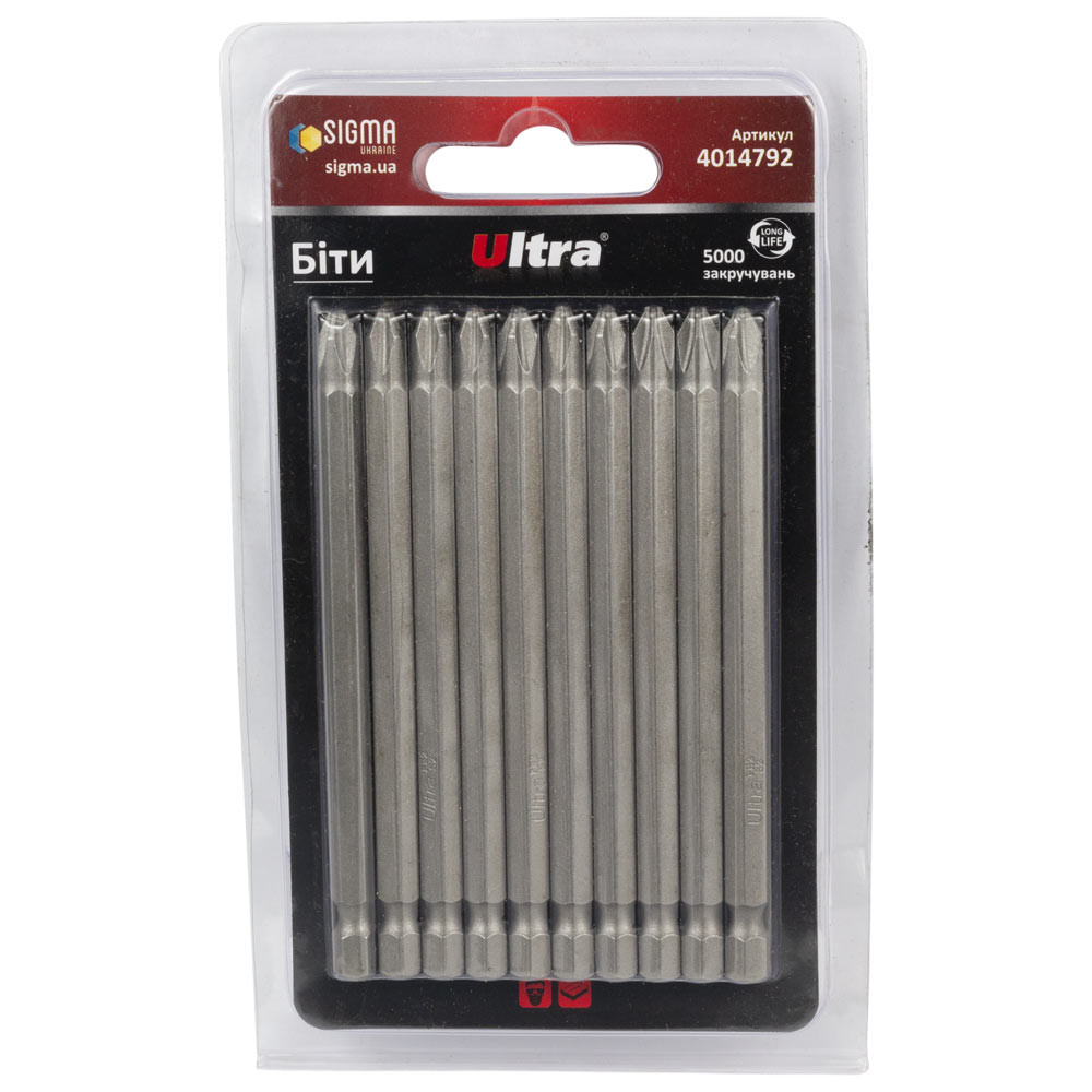 Ultra Биты PH2×100мм ¼" 10шт S2 (блистер) ULTRA (4014792) Коломия - фото 1