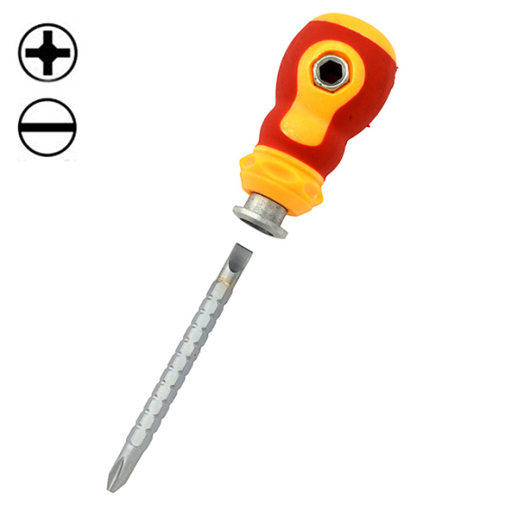 Викрутка двостороння з магнітом і фіксатором гумова ручка Харків