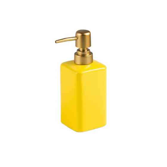 Стильний диспенсер для мила з кераміки на 320 мл, пляшка з дозптором для рідкого мила чи шампуню, Жовтий Кам'янець-Подільський