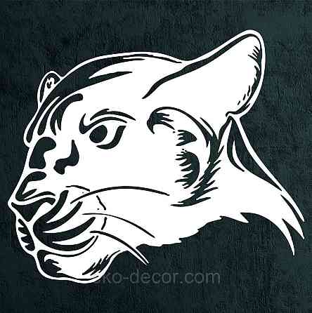 Декоративное настенное Панно «Пантера», Декор на стену 70*59 см, Белый Киев