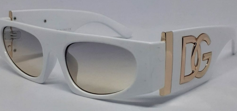 Брендовые модные женские очки белые линзы бежево золотые. Киев - изображение 8