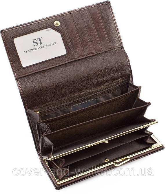 Шкіряний жіночий гаманець лаковий під крокодила ST S8001A Київ - фото 7