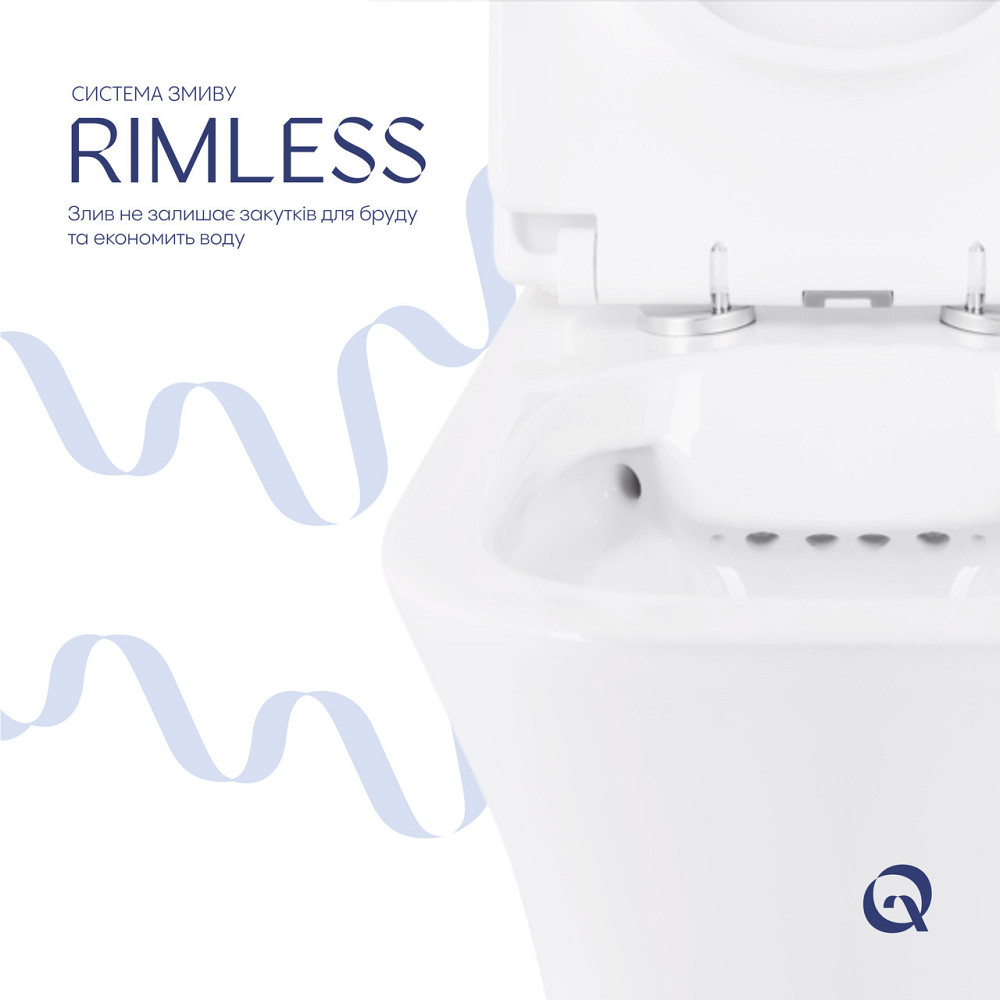 Унитаз-компакт Qtap Presto Quadro безободковый с сиденьем Soft-close QT24221215AW Киев - изображение 5