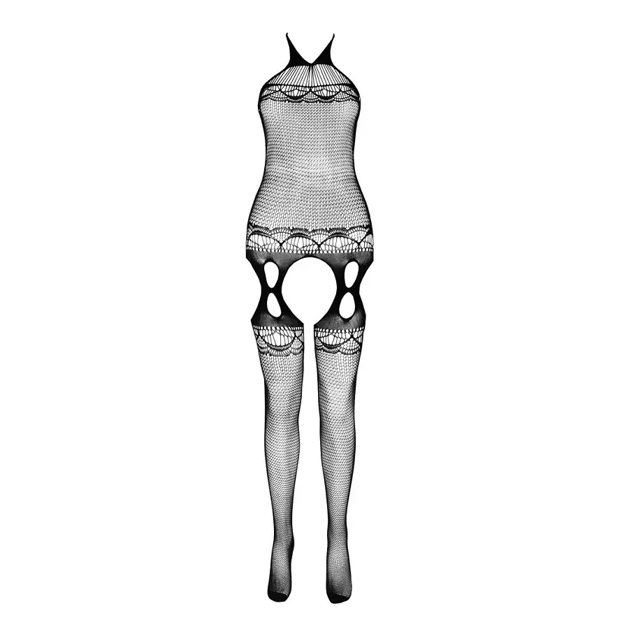 Бодістокінг Passion ECO BS006 red, з доступом, халтер, імітація підв’язок Львов - изображение 3