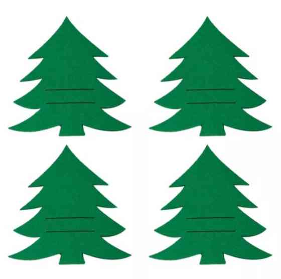 Новогодний держатель для столовых приборов Ёлочка 4 штуки 20 на 17 см зеленый Киев