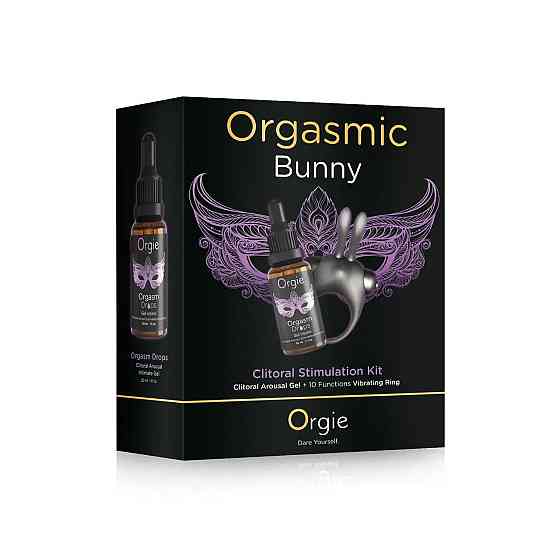 Набір Orgie Orgasmic Bunny: збуджувальні краплі та ерекційне віброкільце Sex Aura Київ