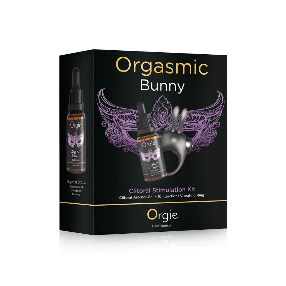 Набор Orgie Orgasmic Bunny: возбуждающие капли и эрекционное виброкольцо Sex Aura Киев - изображение 1
