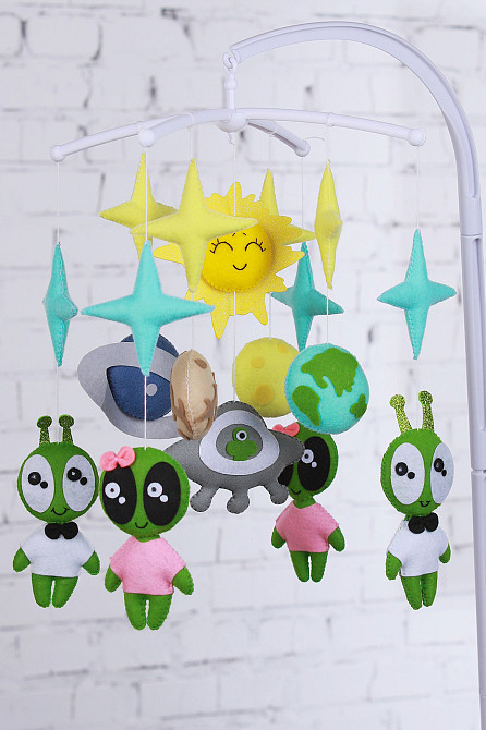 Мобіль на ліжечко WoollyFox «Космічні друзі» Київ - фото 1