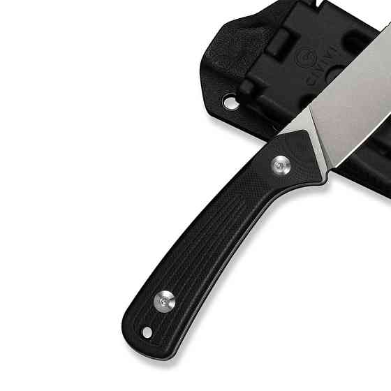 Ніж фіксований туристичний Civivi Carveth (9,1 см) AEB-L / G10 чорний з чохлом Киев