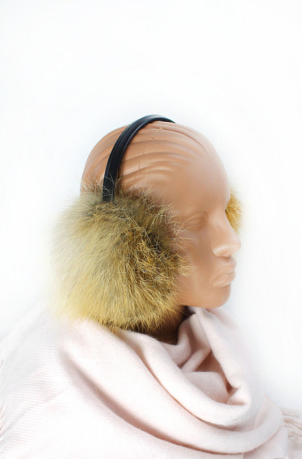 Хутряні навушники зимові дорослі з лисиці Рудий Харків - фото 3