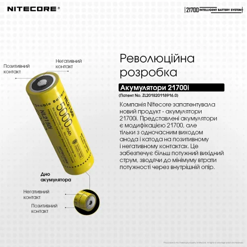 Ліхтар Power Bank та зарядний пристрій Nitecore 21700 Intelligent Battery System Вінниця - фото 8
