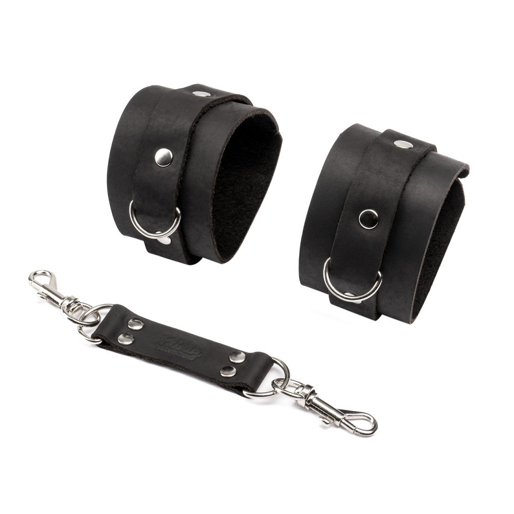Наручники из натуральной кожи Flirty Leather - Black, KC00020 Sex Aura Киев - изображение 1
