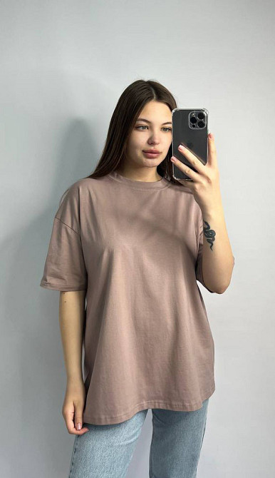 Футболка базовая оверсайз Какао 3XL/4XL Харьков - изображение 3