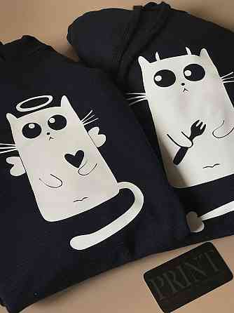 Парні толстовки для хлопця та дівчини з КОТИКАМИ Чернівці