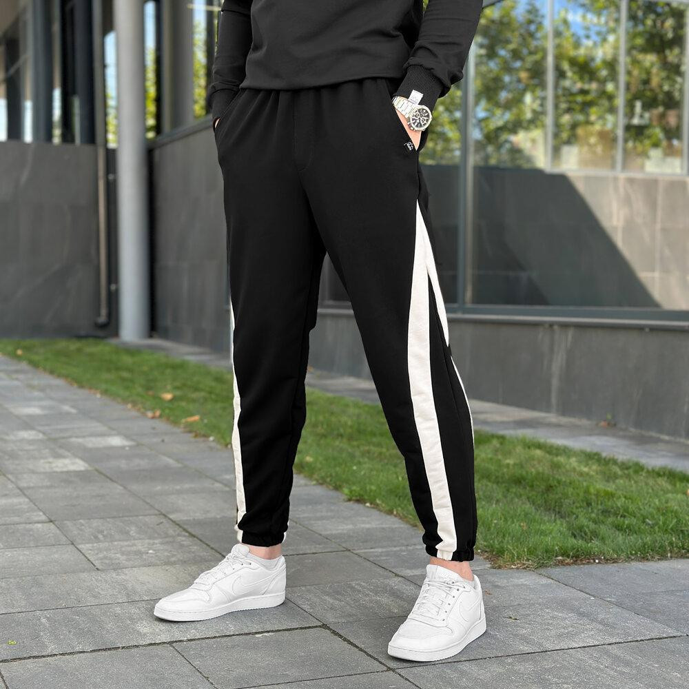 Мужские черные джоггеры с карманами Pobedov Shade двухцветные Киев - изображение 1