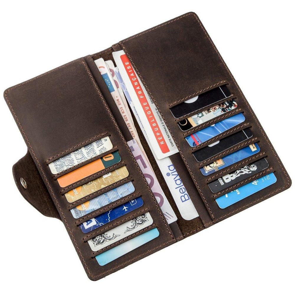 Бумажник мужской из винтажной кожи Коричневый (SHVIGEL) Киев - изображение 4