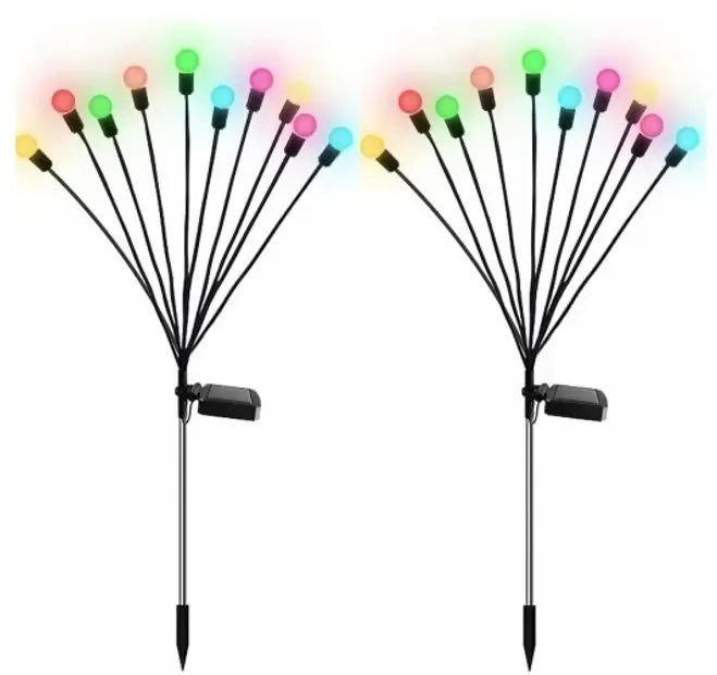 Садовый светодиодный светильник на солнечной батарее - Светлячок (2шт набор) RGB Коломия - фото 2