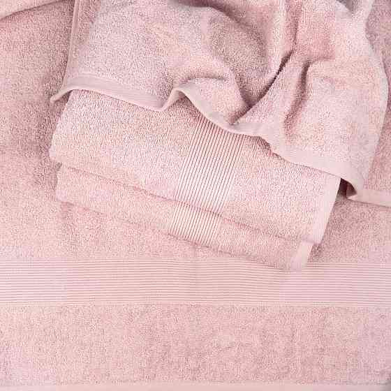 Набор махровых полотенец с бордюром 3шт GM Textile 50х90см, 50х90см, 70х140см 400г/м2 (Розовый) Сумы